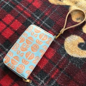 Mossimo Orange print wristlet
